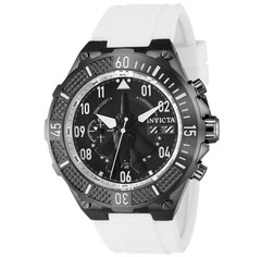 Invicta Aviator Chronograph Quartz Black Dial Men’s White Strap Watch 39900