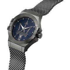 MASERATI POWER R8853108005 Black Blue Mesh Steel Bracelet Men’s Watch