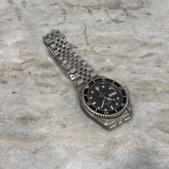 Vintage Jules Jurgensen Stainless Steel Quartz Divers Black Watch Needs Battery
