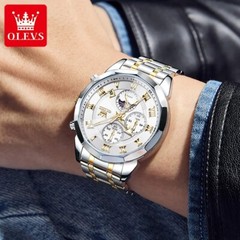Waterproof Quartz Watch Men’s Luminous Luxury OLEVS Steel Men Stainless Strap