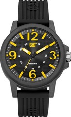 CAT Groovy Men Watch, 44.5 mm case, Silicone Strap, LF.111.21.137 (Black)