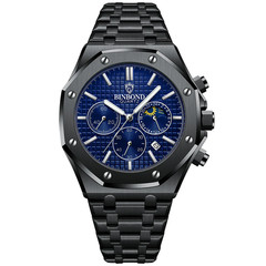 BINBOND Fashion Business Top Luxury Quartz Watch Watches Stainless Steel Water