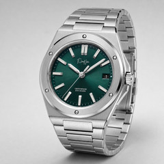 Élan Noir Obsidienne Day-Mark Automatic Watch Emerald Dial Sapphire Steel 41mm