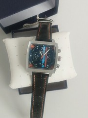 Watch Le Mans Style Steve McQueen Movie Fan New + Boxed Chrome +Leather Strap