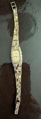 Vintage Ladies Solid 14K Gold Nugget Watch 15g Integrated Bracelet Seiko Dial