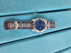 Bulova Marine Star Sporty Quartz Date Watch Blue Dial Silver SS Bracelet