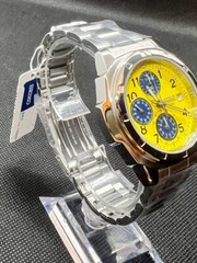 SEIKO SND409 Chronograph Yellow × Navy Stainless Steel Quartz Watch Men’s
