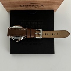 Shinola The Runwell Slate Blue Dial Tan Leather Strap Quartz Men’s Watch 41mm