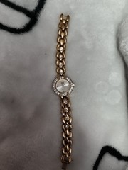 Elizabeth Taylor White Diamonds Quartz Diamond Accent Gold Bracelet Watch