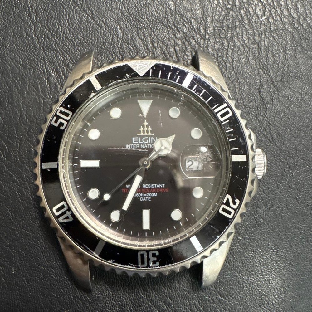 Elgin Titanium Solar Diver Watch 2000s Used