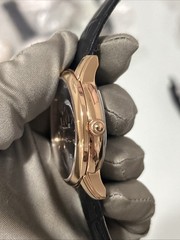 Rossling & Co. Continental Automatic Watch Rose Gold Black Guilloche Dial 44mm