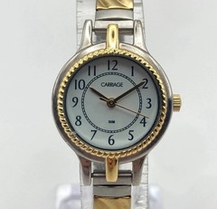 Timex Carriage Womens Watch 24mm Silver Gold Two Tone Stretch Matte 6.5″