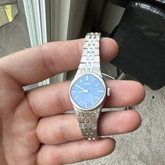 Seiko Women’s Quartz Wristwatch Blue Dial Analog Silver Steel Bracelet 23.9mm
