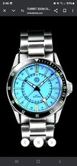 MMI GMT Turret Ice Blue Lume Watch 316L Stainless Steel 40mm 300m X1 C3 BGW9