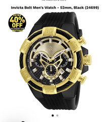 Invicta Bolt Men’s Watch – 52mm, Black (24699)