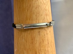 Vtg Bulova Wristwatch Swiss Made 6″ Band Clear Stones Fold Over Clasp *RUNS*