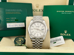 Rolex Datejust 126334 41mm Silver Dial 18k Gold Steel Jubilee Box Paper