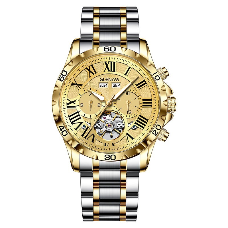 GLENAW Men’s hollow skeleton automatic mechanical watch business and leisure
