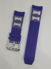 OEM Invicta Russian Diver Blue Polyurethane Strap Band Silver Inserts