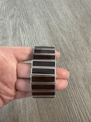 Nixon The Chalet Rectangle Analog Quartz Watch 30m Silver/Brown Bracelet