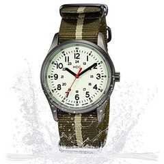 MDC Glow in The Dark Watches for Men, 12/24 Hour Military Time Black/Green