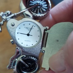 ZZY Quartz Analog Motorcycle Novelty Watch White Dial Black Leather Strap