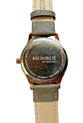 Monroe Classique Unisex 9.5″ Rose Gold Color Watch Leather Band- New Battery