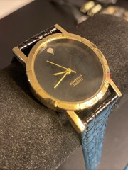 Unbranded Watch Unisex Genuine Diamond All Black Gold Tone New Battery