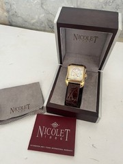 NEW Nicolet 1886 Watch Genuine Crocodile