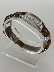 Fossil F2 ES-9634 18mm Silver Tone Quartz Watch w/Leather Band & New Battery