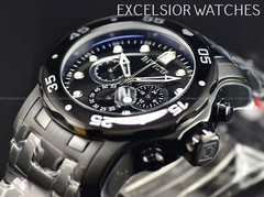 NEW Invicta Men’s 48mm Pro Diver SCUBA Chronograph COMBAT Triple Black SS Watch