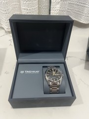 TAG Heuer Carrera 41mm Automatic Day-Date Black Dial Steel Bracelet Box