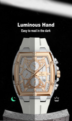 REWARD Men’s Tonneau Multifunction Chronograph Luminous Calendar Quartz Watch