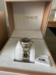 Versace V12060017 Hellenyium blue silver rose gold Steel Women’s Watch NEW