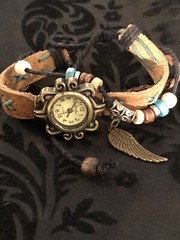 Boho Yulan Analog Leather Stacked Wrist Watch