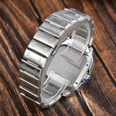 Silver Men’s Business Fashion Square Casual Quartz Watch