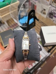 Bulova Classic Diamond Accent Two-Tone Stainless Steel Quartz Rectangular Watch