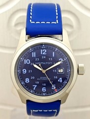 Hamilton Khaki Field Automatic Blue Dial, Blue Leather Strap Men’s Watch