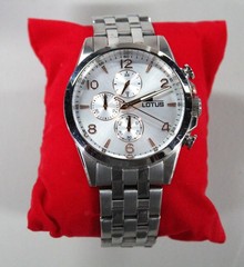 MENS LOTUS Chronograph Watch Reg Model Collection # 18629 Silver & Gold FACE