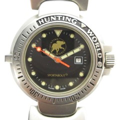 Hunting World SPL-0130378 Men’s Quartz Stainless Steel 30mm Black Dial Watch