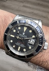 Vintage Rolex Red Submariner 1680 MK4 Matte Red Dial Cal 1570 Open 6 Watch