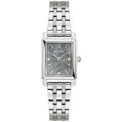 Bulova Women’s Classic Quartz Gemmed Silver Stainless Steel Watch 21 MM 96P252