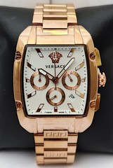 Working Versace Chronograph White Dial with Date Men’s Wristwatch Steel Band