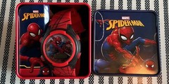 kids, Marvel Spider-Man watch needs battery digital in metal tin