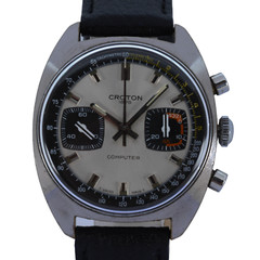 Rare Croton Computer Men’s 36mm Manual Chronograph Watch Swiss 17J Valjoux 7733!