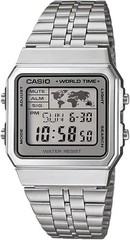 Casio A500WA-7DF Vintage Digital World Time Dual Time LED Backlight GMT