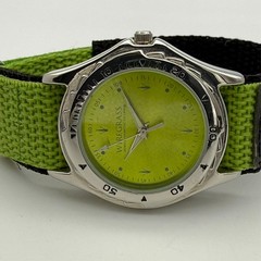 Unisex Wiregrass Georgia Technical College Silver Tone, Green Dial Watch, Runs