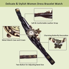 Charming Floral Butterfly Wrap Watch with Quartz Movement – Women’s Accessory