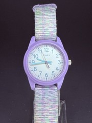 Timex Women/Youth 34mm (2021)Purple Resin NEW BATTERY Aqua Dial 2 NATO Strap 899