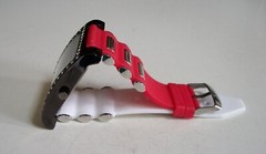 Men’s Red & White Silicone Band Silver, Gold, Black Dial Fashion Hip Hop Watch
